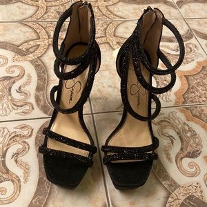 Jessica Simpson Beyonah High Heel Strappy Platform Dress Sandal size 6/36 black
